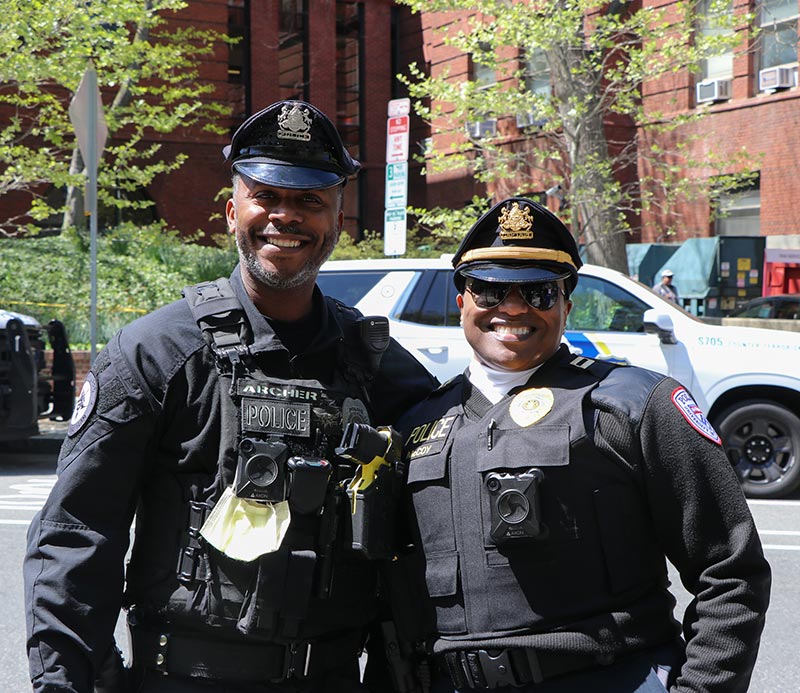UPPD officers pose on campus.